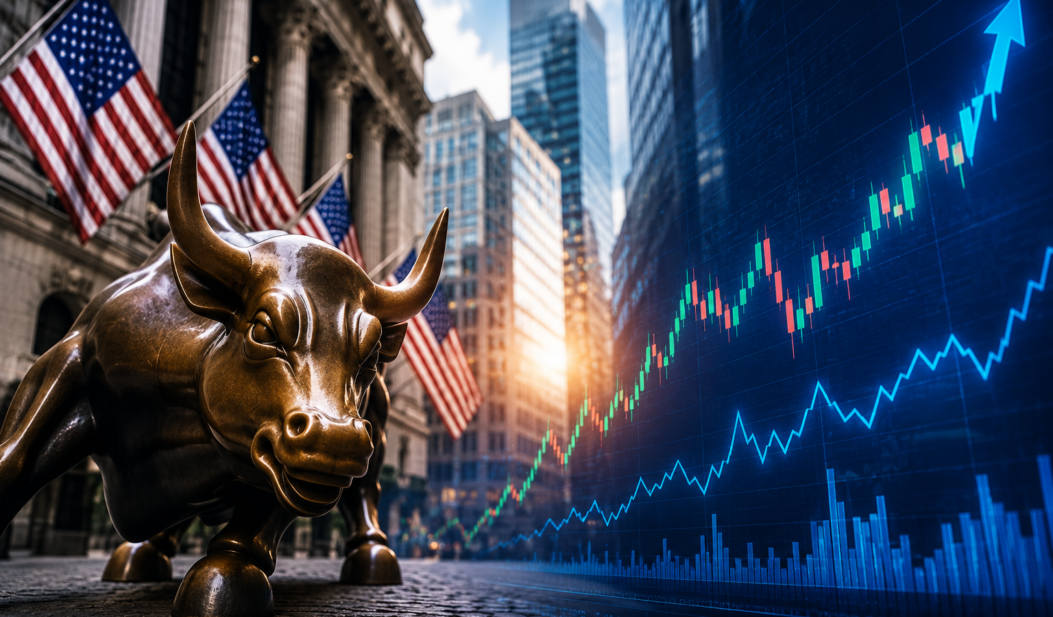 Wall Street Midday: S&P 500 Hits Record High as Softer Inflation and Big Tech Lift U.S. Stocks